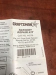 New Craftsman 44779 Ratchet Repair Kits For 1/4 Drive 43185/43186/43175. Fixed Price $24.99.