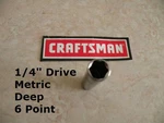 New Craftsman 1/4" Drive - Deep Metric Mm Socket Point Any Size.... Fixed Price $12.95.