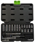 Pittsburgh 41722 21 Pc 1/4" Drive Sae Socket Set Chrome Vanadium Ratchet. Fixed Price $24.99.