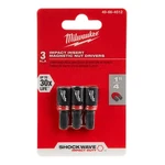 Milwaukee 49-66-4512 Shockwave 1/4" Insert Nutdriver (3 Pk). Fixed Price $5.25.