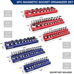 Workpro Magnetic Socket Organizer 6-PACK Set 1/4'' 3/8'' 1/2'' Dr Metric Sae. Fixed Price $55.99.