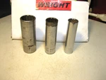 Wright (9/16", 11/16, 7/8 ) Deep Sockets 12-POINT 1/2"DRIVE Usa. Fixed Price $10.80.