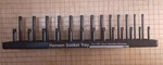 Hansen Global 3/8" Drive Sae Socket Tray 28-CAPACITY, 13.25" L, Black Plastic. Fixed Price $10.49.