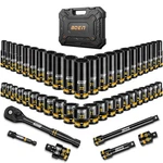 3/8'' Impact Socket Set, 50PCS Sae (5/16 To 3/4 Inch) And Metric (8MM-22MM). Fixed Price $89.99.