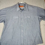 Red Kap SC24 Mens Industrial Work Shirt, Short Sleeve 4XL Snap Button Made. Fixed Price $10.95.