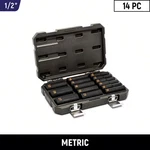 1/2 In. Drive 6-POINT Metric Hi-viz Deep Impact Socket Set (14-PIECE). Fixed Price $94.36.