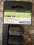 Pittsburgh 1/2 Drive Metric Impact Socket Set 10PC Black Phosphate. Fixed Price $20.00.