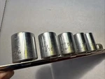 Powr-kraft 3/8" Drive Sae Socket Set 5 Piece On Rail. Fixed Price $13.50.