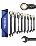 Ratcheting Combination Wrench Set, 8-PIECE Flex-head, 8-17MM, Cr-v, 72 Teeth. Fixed Price $66.37.