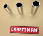 New Craftsman Spark Plug Socket Set, 3/8"-DRIVE: 5/8", 3/4", 13/16", 6-POINT. Fixed Price $15.95.