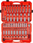 Tekton 1/2 Inch Drive 6-POINT Socket And Ratchet Set, 83-PC Sae/metric SKT25302. Fixed Price $329.99.