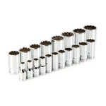 Tekton Inch Drive Shallow 12-POINT Socket Set 19-PIECE 3/8-1-1/2 In.. Fixed Price $134.88.