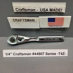 Craftsman 1/4" Ratchet 44807 Series T4Z New Old Stock Usa. Fixed Price $32.95.
