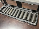 Husky 11-PIECE Deep Impact Socket Set 658 579, 1/2" Drive Point Sae Carry Case. Fixed Price $35.00.