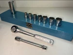 Nos Crescent Tool Usa Made 10PC 3/8"LIFE-TIME Socket Set C/w Metal Box. Fixed Price $95.00.