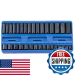 Genius Tools 32 Piece 3/8" Dr. 6 Point Standard Metric Deep Impact Socket Se. Fixed Price $81.33.