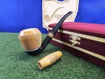 Falcon Bent Frame With Meerschaum Bowl And Tamper Set, Unsmoked, Collectors Case. Fixed Price $175.00.