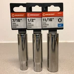 Crescent 1/2 In. Drive Sae 6 Point Deep Socket 3 Pc Set. Fixed Price $19.79.