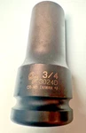 Grey Pneumatic 3024D 3/4" Dr 6 Point Deep Fractional Impact Socket Warranty. Fixed Price $17.75.