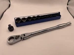 Matco Tools Usa Chrome Flex Head Pass Through Ratchet BLPF12 With Metric Sockets. Fixed Price $199.65.