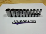 Snap-on Tools New 10PC 1/4" Drive Sae 6PT Semi-deep Chrome Socket Set 110TMSY. Fixed Price $169.95.