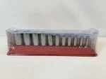 New Snap On 211SFSY Pc 3/8" Drive 6 Point Sae Deep Flank Socket Set. Fixed Price $201.07.