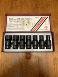 Sunex 3654 7 Pc. 3/8" Drive Std Fract Sae Univ. Impact Socket Set. Fixed Price $50.00.