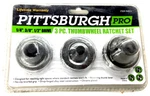 New! Pittsburgh Pro Tools 3-PC. Thumb Wheel Ratchet Set, 1/4 3/8 1/2 94011. Fixed Price $18.99.