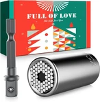 Kusonkey Super Universal Socket 7MM-19MM W/ Drill Adapter, US-TO-7-19 Silver. Fixed Price $16.13.