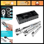 3-PIECE Ratchet Wrench Set, 90-TOOTH Quick-release, Reversible, Cr-v, Storage Bo. Fixed Price $59.39.