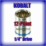 Kobalt 1/4" Drive Shallow Sockets - 12 Point Chrome Vanadium Steel Fast Ship. Fixed Price $7.89.