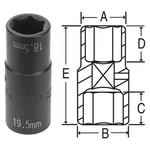 Grey Pneumatic 2189D 1/2" Dr. 18.5MM X 19.5MM Damaged Lug Socket. Fixed Price $17.47.