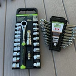 Lot Pittsburgh Tools 21 Pc. Go-thru Socket Set (62305) & 9 Wrench 42304. Fixed Price $49.50.