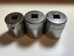 Set Of 3 Vintage Britool 1-1/4" And 1-1/8" Imperial 1/2" Drive Sockets. Fixed Price $26.86.