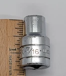 Sk 1/2" Drive Point 7/16 In. Shallow Sae Socket 40114 Usa S234. Fixed Price $9.05.