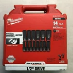 Milwaukee 49-66-7014 Shockwave Metric Piece 1/2 Drive Impact Socket Set New. Fixed Price $79.00.