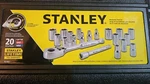 Stanley 20 Pc. Socket Set 1/4 In. Drive/w Pear Head Ratchet Sae Metric Standard. Fixed Price $19.99.
