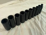 Wright Tools 1/2 Dr. 10PC. Deep Impact Socket Set, 6 Point, Size 3/8 -1 Usa. Fixed Price $119.99.