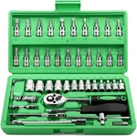 Egofine 46 Pieces 1/4 Inch Drive Socket Ratchet Wrench Set, With Bit. Fixed Price $21.99.