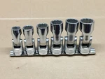 Snap-on 6PC Sae Universal Socket Set 1/2" Drive Rare 12 Point 9/16 7/8". Fixed Price $329.95.