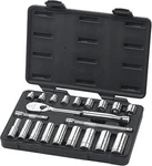 Gearwrench 21 Pc. 3/8" Drive 6 & 12 Pt. Standard Deep Large, Black. Fixed Price $108.99.
