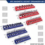 Workpro Magnetic Socket Organizer 6-PACK Set 1/4'' 3/8'' 1/2'' Dr Metric Sae. Fixed Price $49.00.