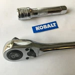 Kobalt 3/8" Dr Quick Release Ratchet 81697 Plus 3" Ext Free Usa Shipping. Fixed Price $24.96.