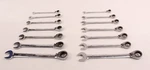 Stanley Ratcheting Reversable Combination Wrench Set 7-METRIC 7-SAE Read. Fixed Price $75.00.