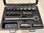 Vintage Craftsman 1/2 Inch Drive 12 Point 17 Piece Socket Set 9 34830. Fixed Price $48.00.