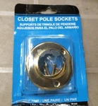 John Sterling 3257 BC-0039-3 Closet Pole Sockets, One Pair, Brass, Fs. Fixed Price $10.00.