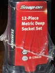 Snap-on 212SFSMY Piece 6 Point Metric Deep Socket Set 8-19MM Sealed New. Fixed Price $249.00.