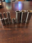 Matco Tools Silver Eagle Lot Of 7 Sockets. Fixed Price $62.00.