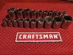 Craftsman - 3/8" Drive 12 Point Sockets Made Usa Choose Size Laser Etch. Fixed Price $6.99.