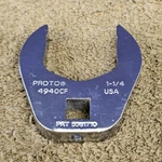 Proto Crowfoot Open End Wrench 1-1/4" 4940CF 3/8" Drive Usa. Fixed Price $25.65.
